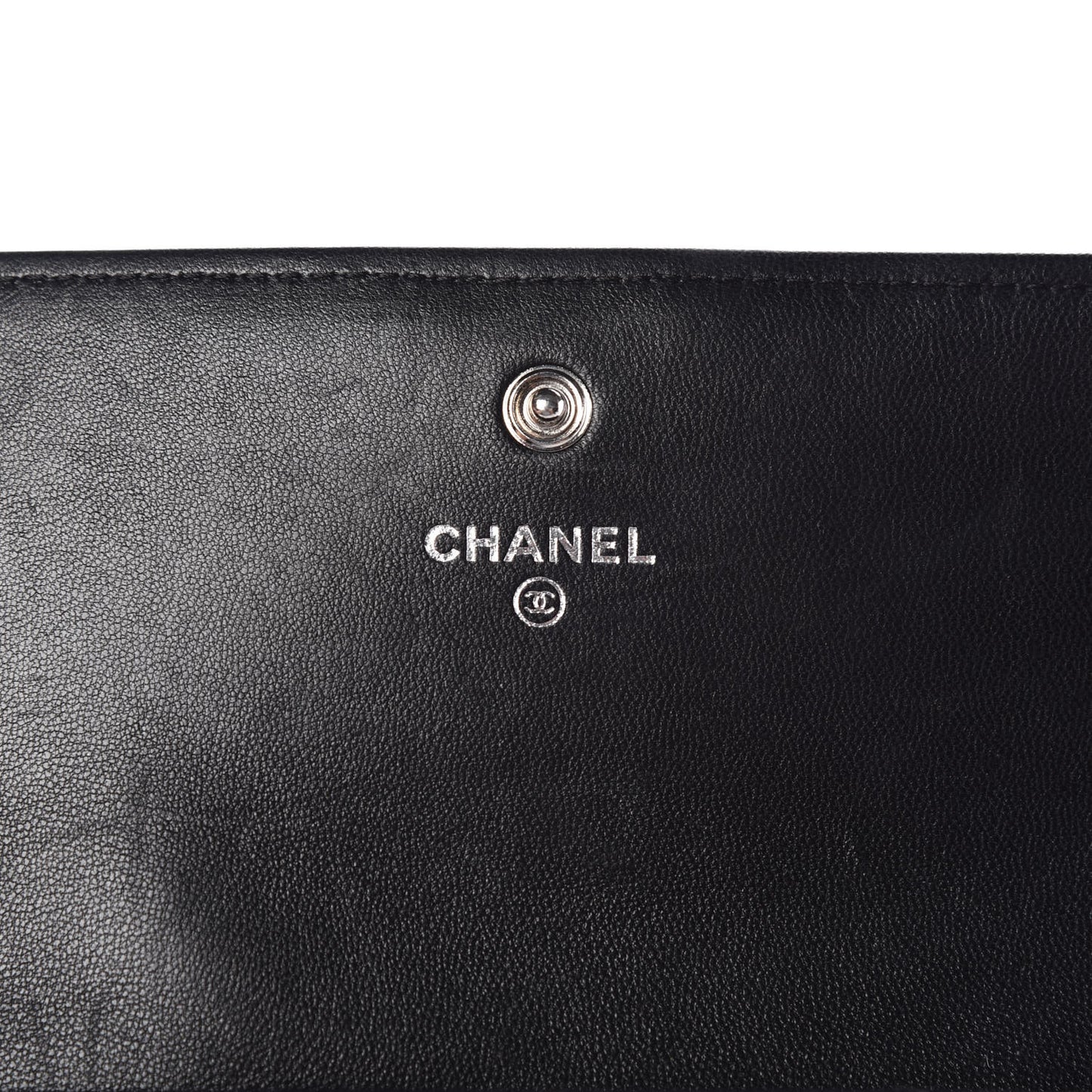 Lambskin Quilted Boy Flap Wallet Black