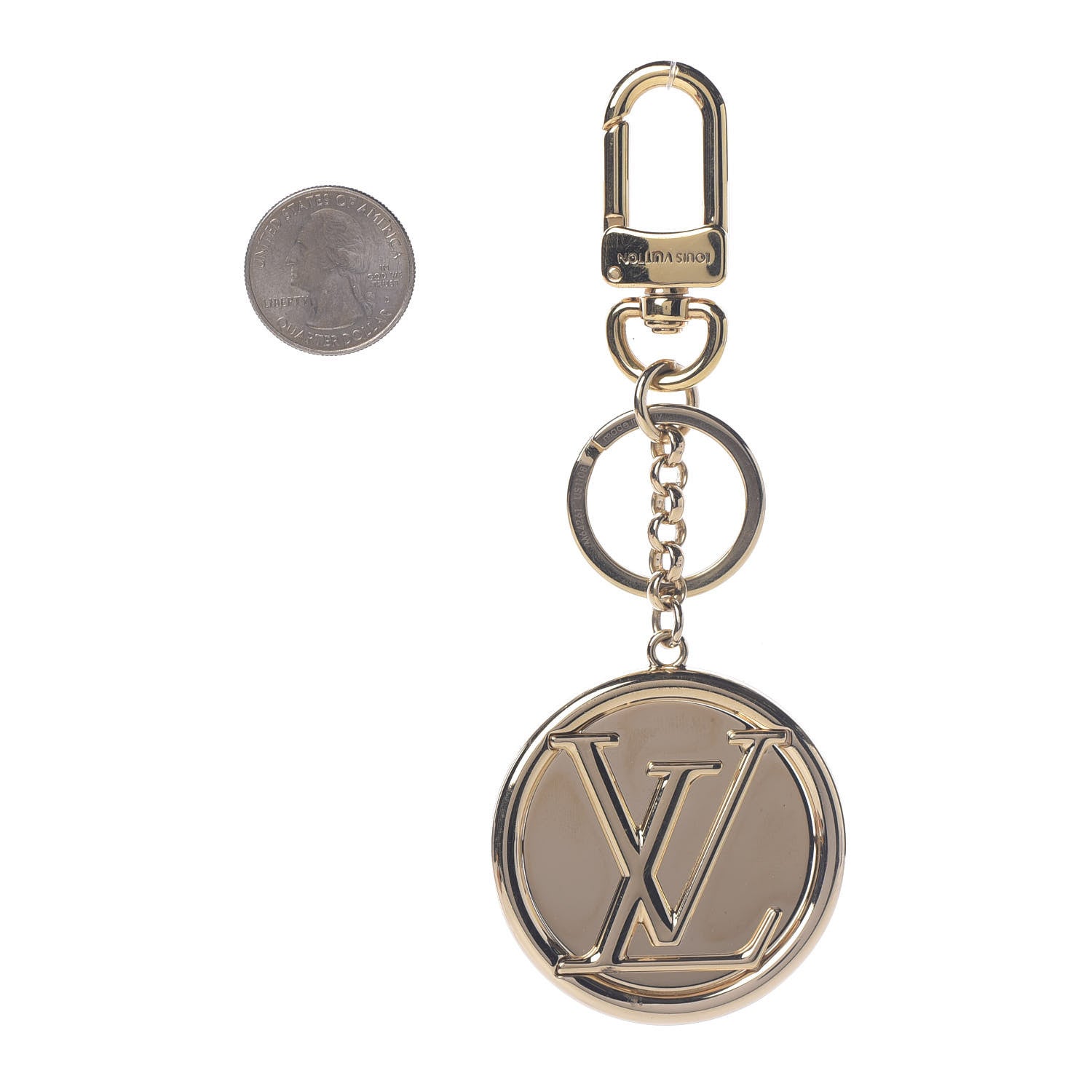 Louis Vuitton LV Circle Bag Charm Key Holder Gold 3 of 6