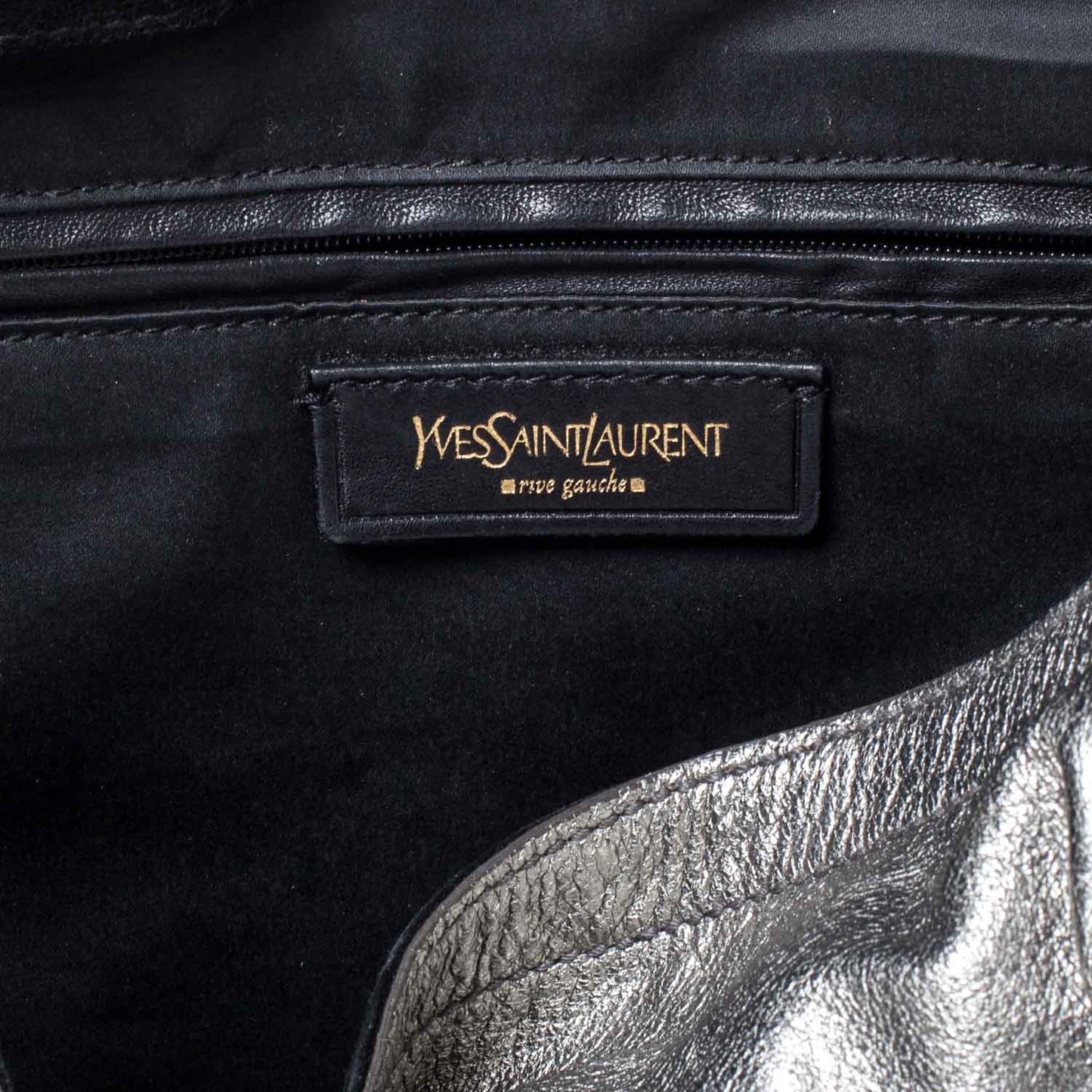 Leather Large Downtown Tote Silver