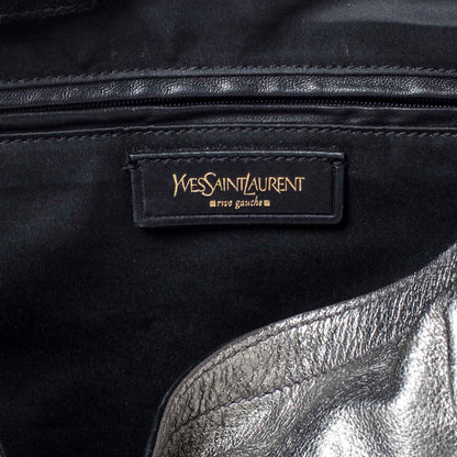 Saint Laurent Leather Large Downtown Tote Silver 6 of 9