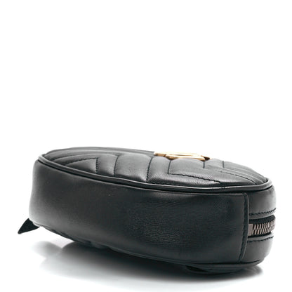 Gucci Calfskin Matelasse GG Marmont Belt Bag 75 30 Black 10 of 12