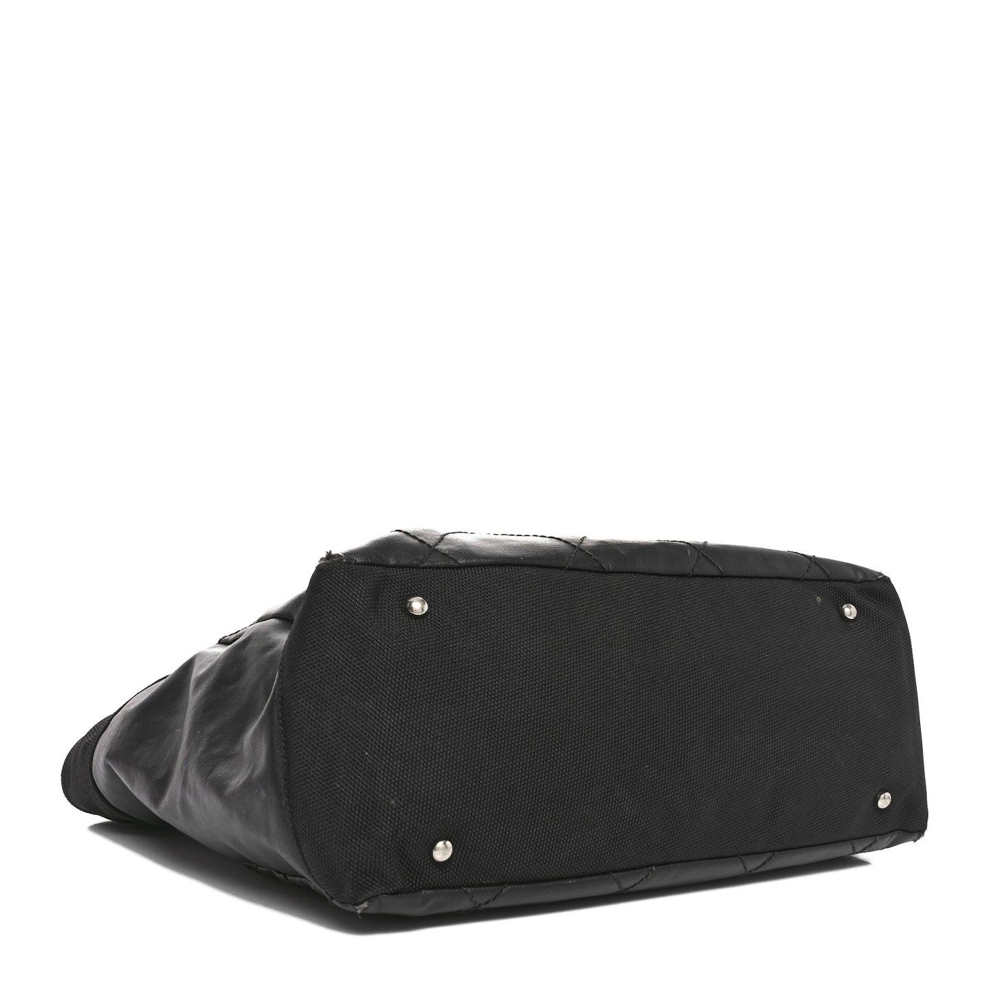 Coated Canvas Quilted Large Paris Biarritz Tote Black