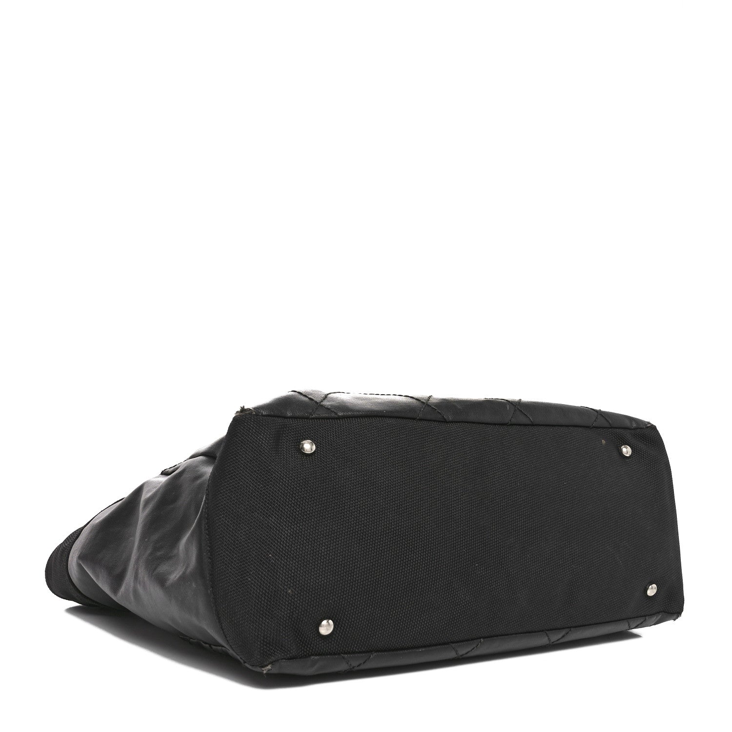 Chanel Coated Canvas Quilted Large Paris Biarritz Tote Black 4 of 10