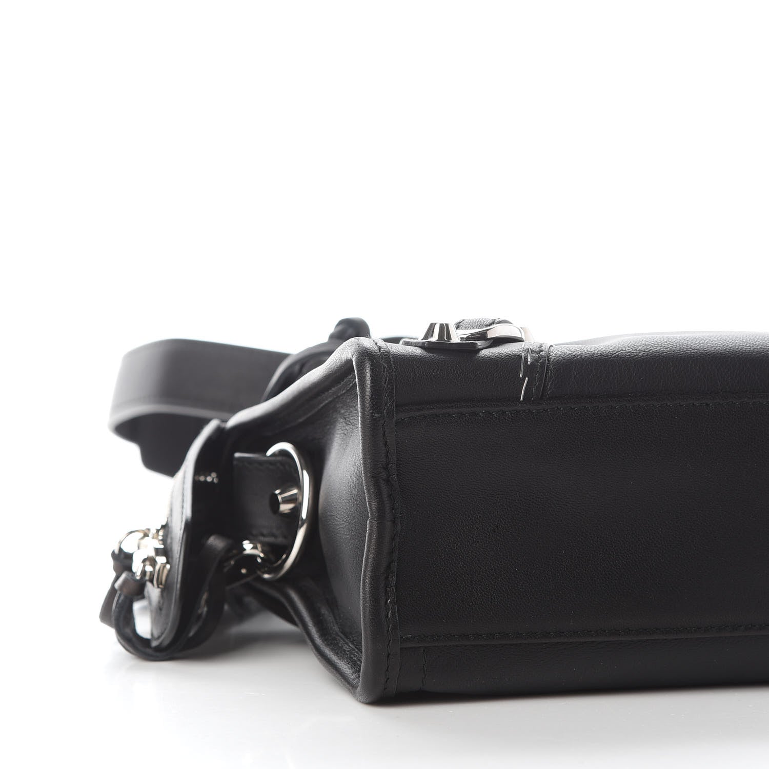 Balenciaga Calfskin Topstitch Classic Silver Hardware Mini City Black 7 of 8