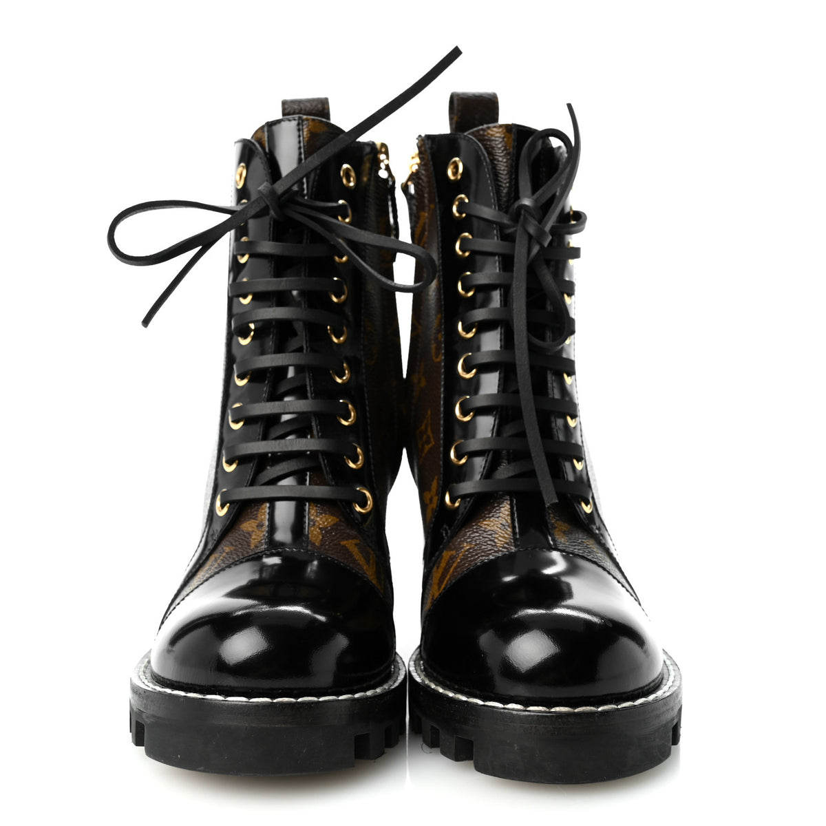 Louis Vuitton Patent Calfskin Monogram Star Trail Ankle Boots 38.5 Black 2 of 10