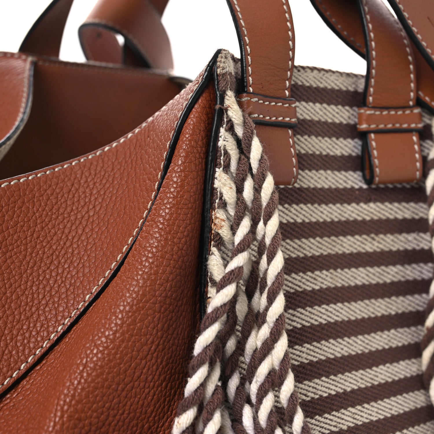Loewe Calfskin Stripe Medium Hammock Shoulder Bag Tan Brown 17 of 17