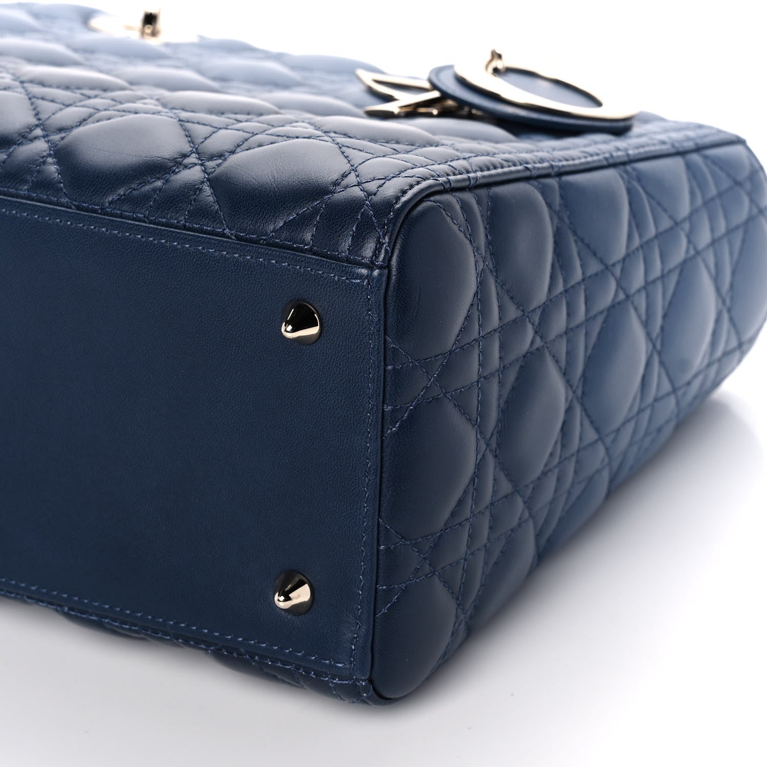 Christian Dior Lambskin Cannage Gradient Medium Lady Dior Blue 9 of 11