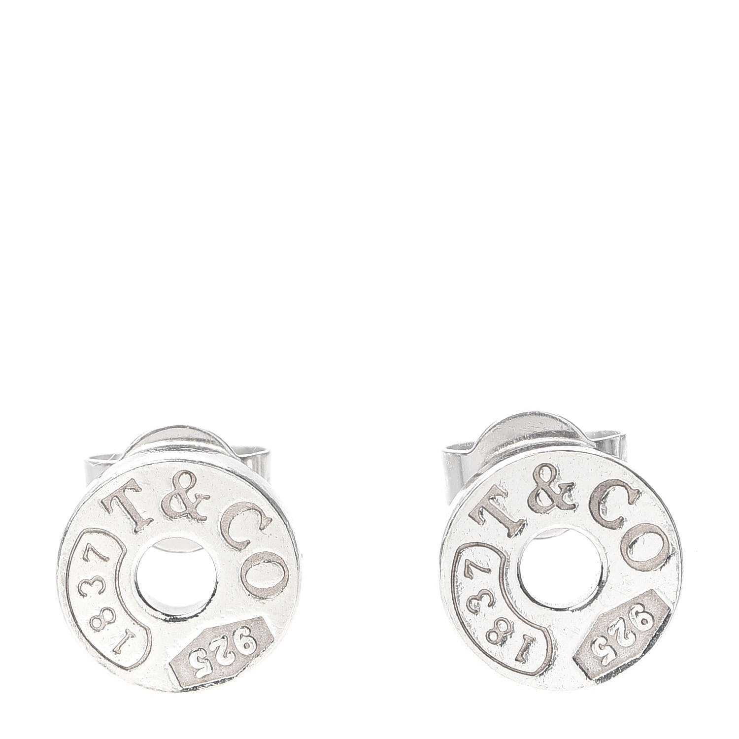 Tiffany Sterling Silver 1837 Circle Earrings 1 of 4
