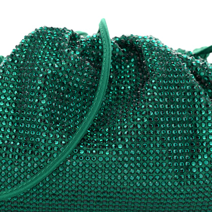 Bottega Veneta Satin Crystal Embellished The Mini Pouch Emerald 8 of 10