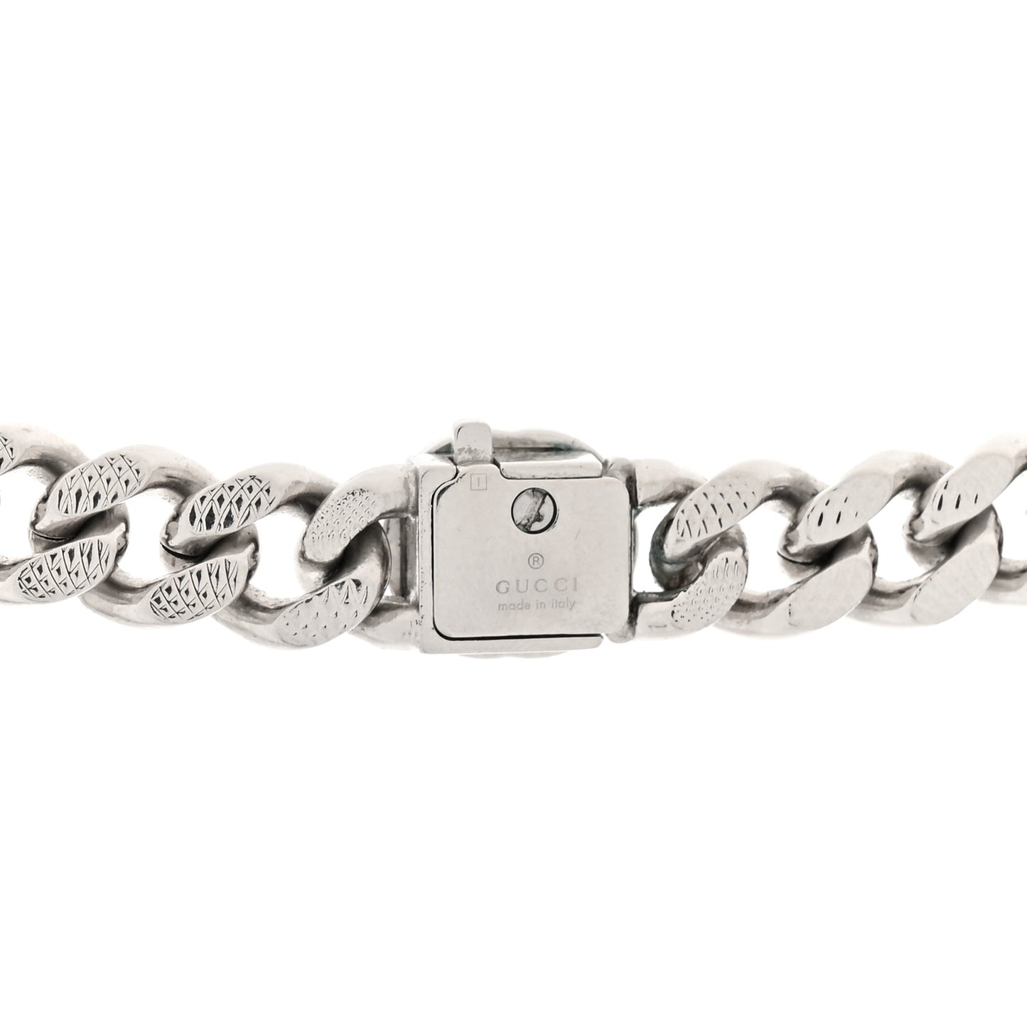Palladium Interlocking G Gurmette Chain Necklace Silver