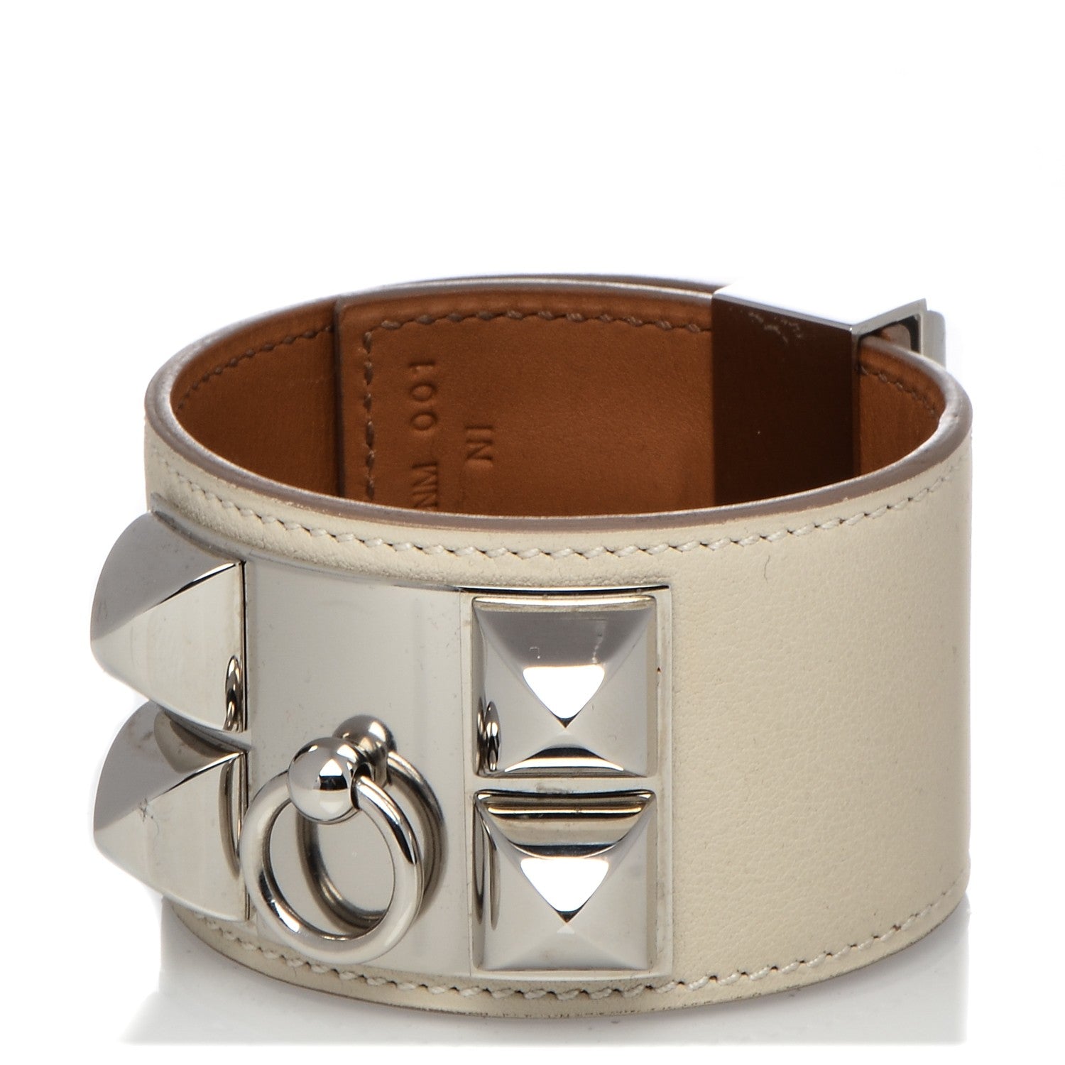 Hermes Swift Collier de Chien CDC Bracelet L Craie 1 of 6