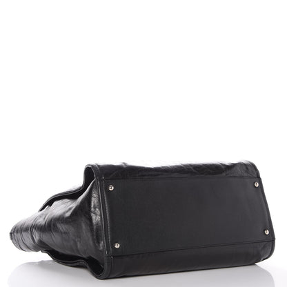 Chanel Glazed Calfskin Large Deauville Tote Black 4 of 9