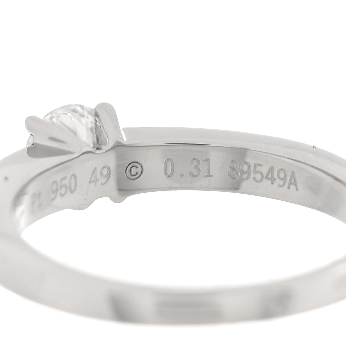 Platinum Diamond .31ct Solitaire Engagement Ring  49 4.75