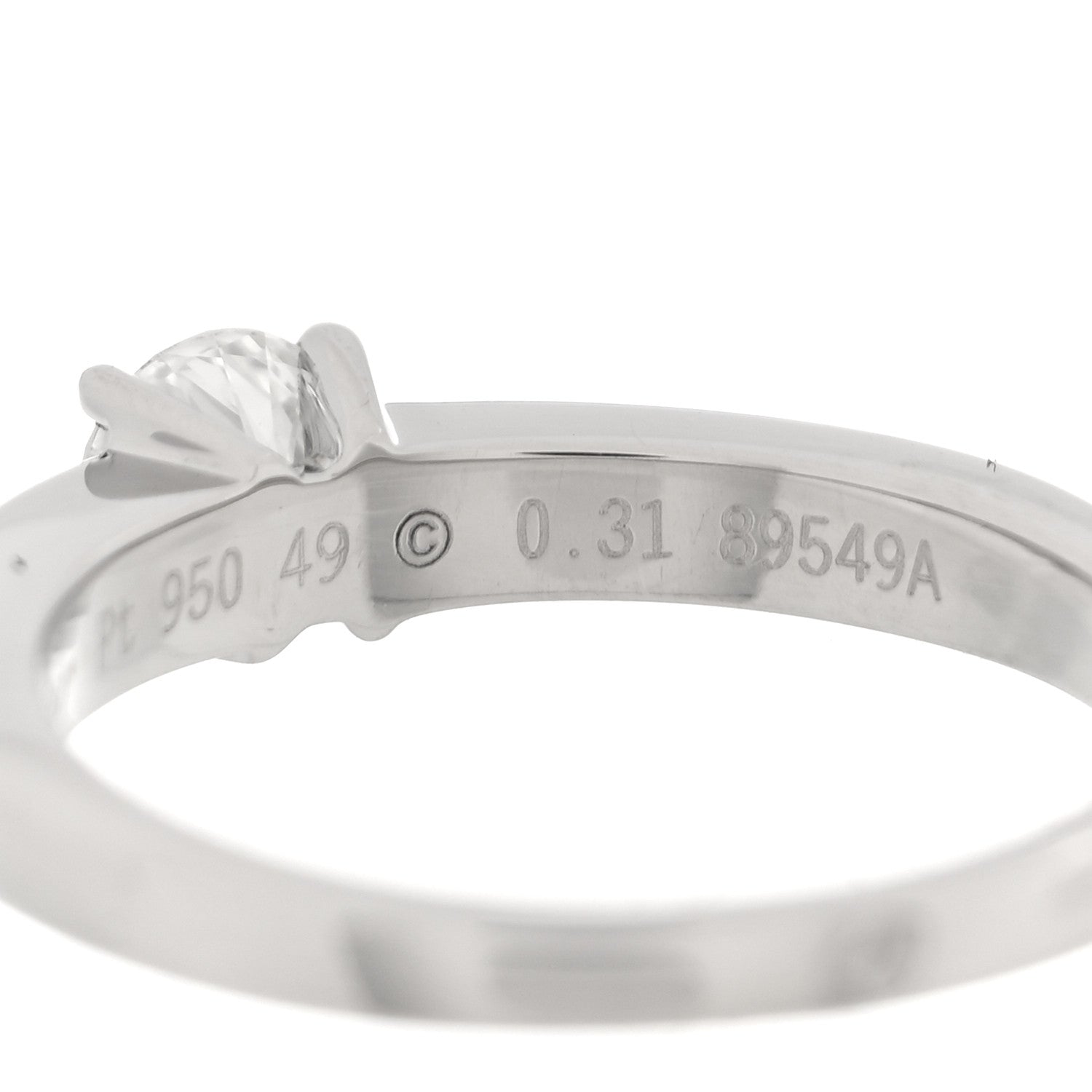Cartier Platinum Diamond .31ct Solitaire Engagement Ring  49 4.75 5 of 5