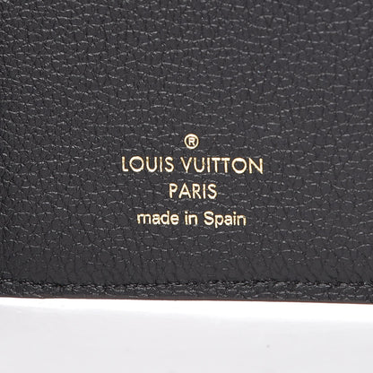 Louis Vuitton Grained Calfskin Monogram Double V Compact Wallet Black 6 of 7