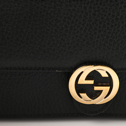 Gucci Dollar Calfskin Interlocking G Chain Wallet Black 9 of 15
