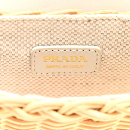 Prada Midollino City Calfskin Mini Bag Naturale White 6 of 11