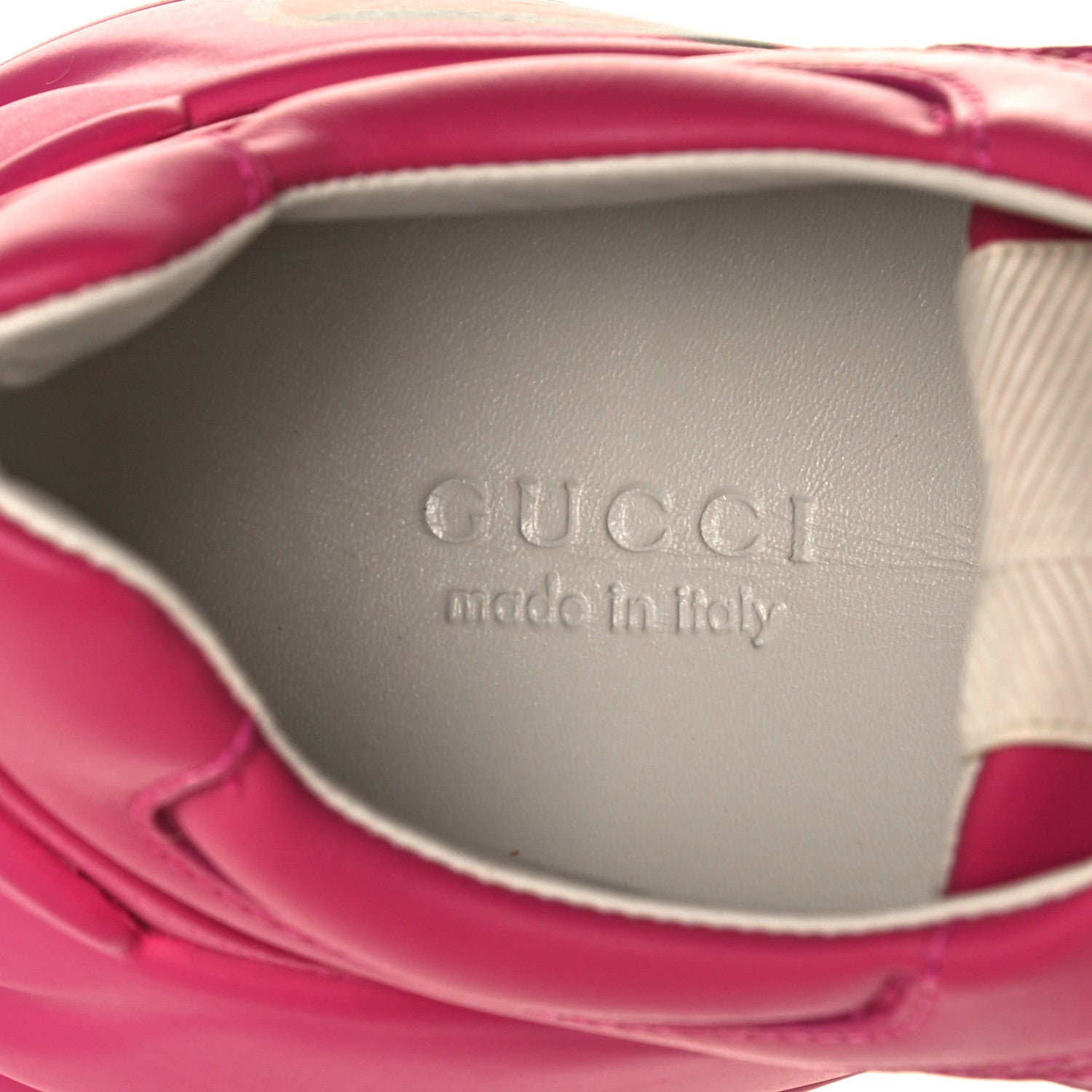 Gucci Calfskin Logo Womens Rhyton Sneakers 36.5 Box Pink 10 of 12