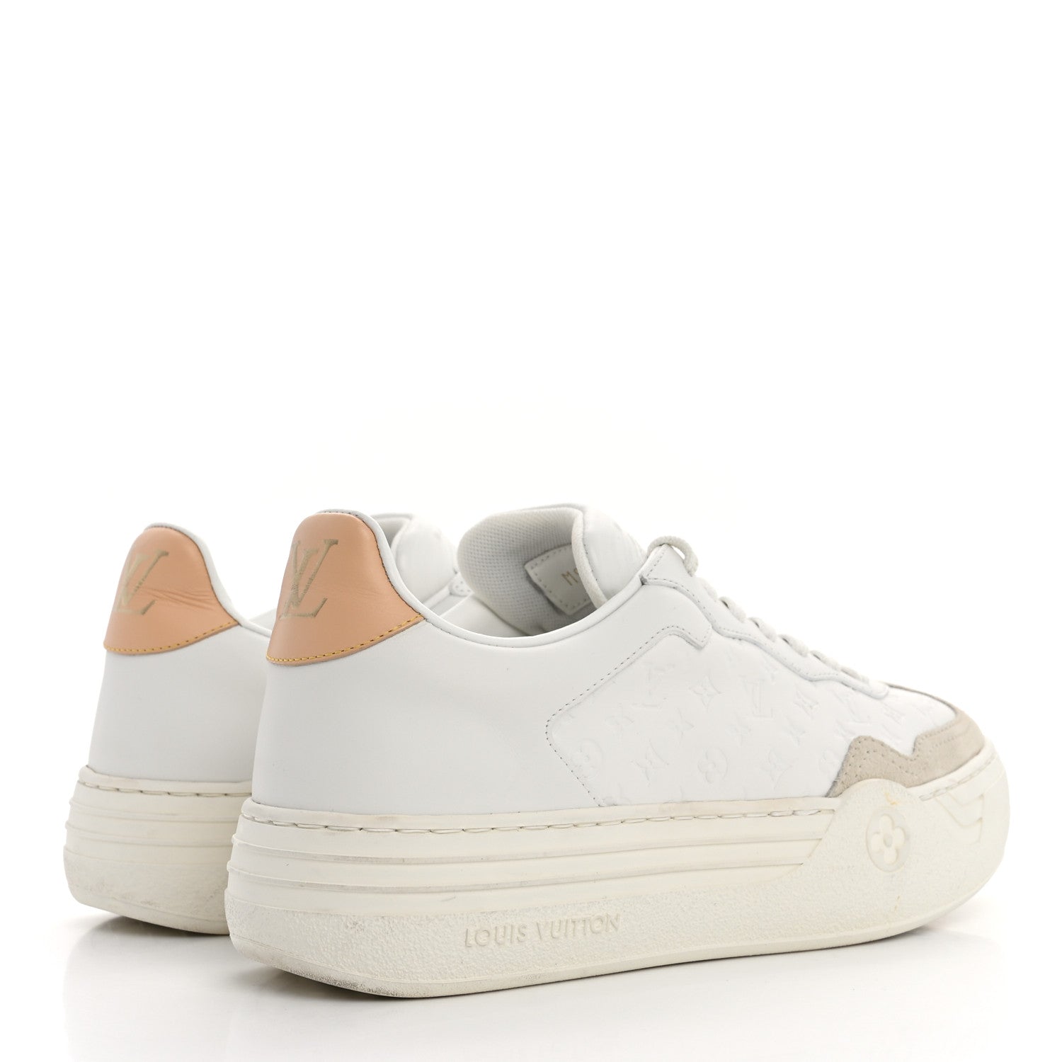 Louis Vuitton Calfskin Embossed LV Groovy Platform Sneakers 38 White 5 of 12