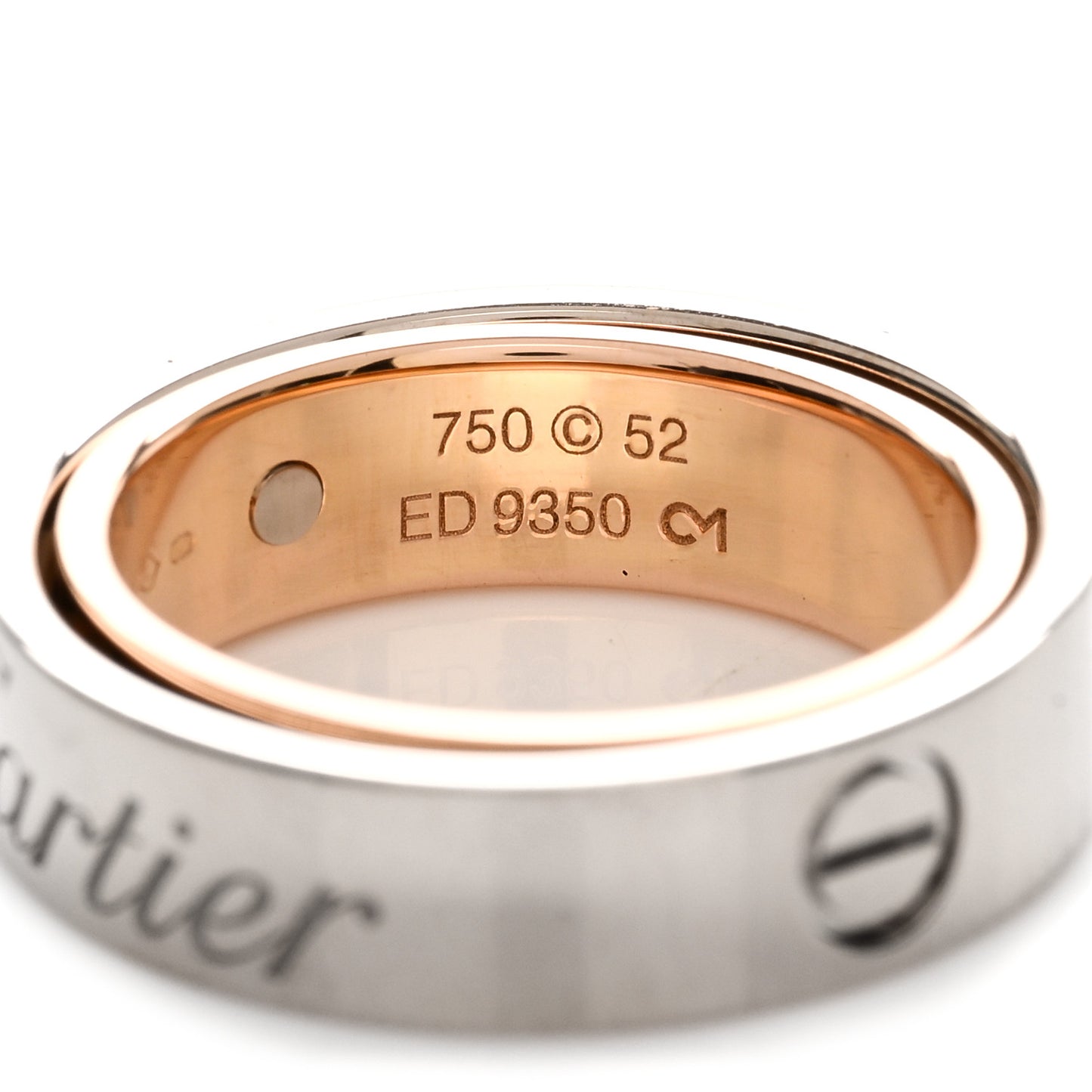 18K White Pink Gold 5.5mm Astro LOVE Ring 52 6
