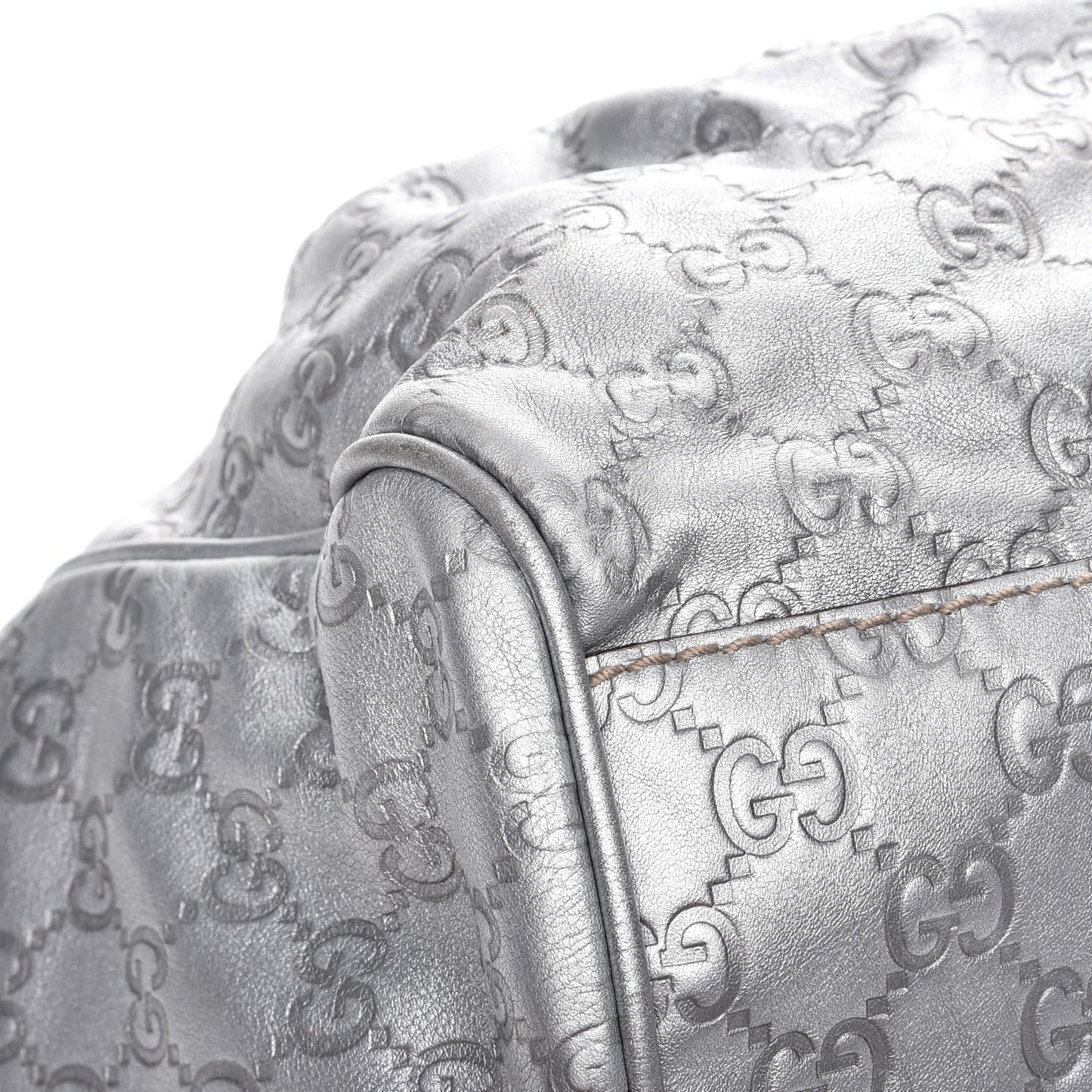 Guccissima Medium Sukey Tote Silver