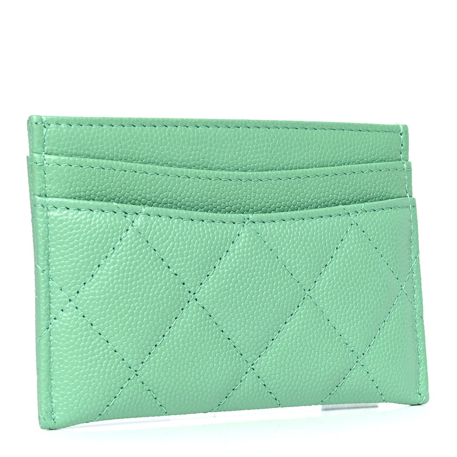 Chanel Caviar Quilted Card Holder Green 2 of 4