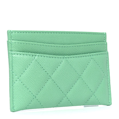 Chanel Caviar Quilted Card Holder Green 2 of 4