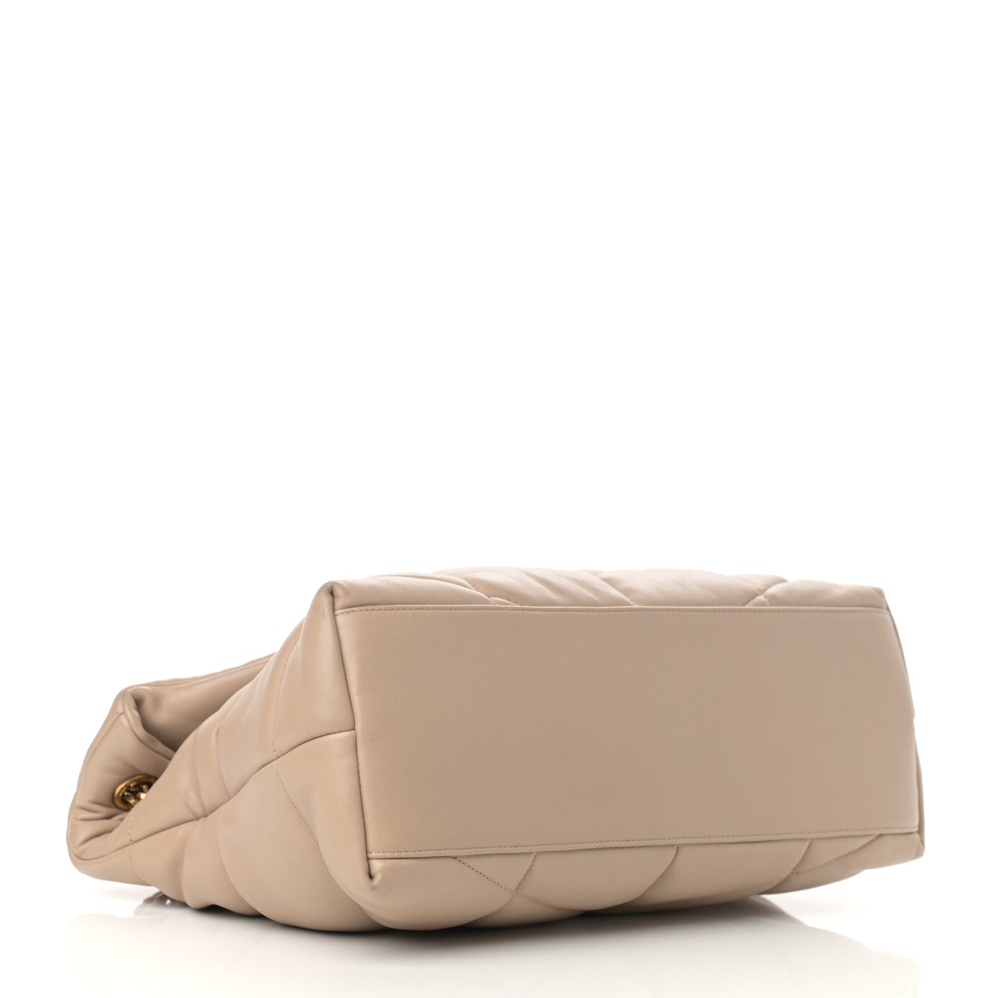 Lambskin Quilted Medium Loulou Puffer Monogram Chain Satchel Dark Beige