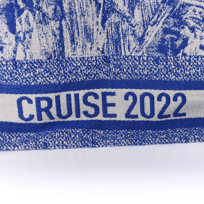 Christian Dior Canvas Print Cruise Tote Ivory Blue 14 of 17
