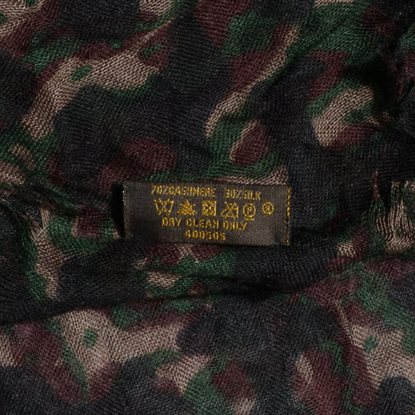 Cashmere Silk Lezard Stole Marron Vert