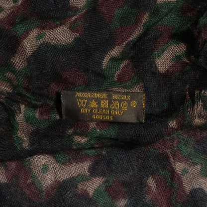 Louis Vuitton Cashmere Silk Lezard Stole Marron Vert 6 of 7