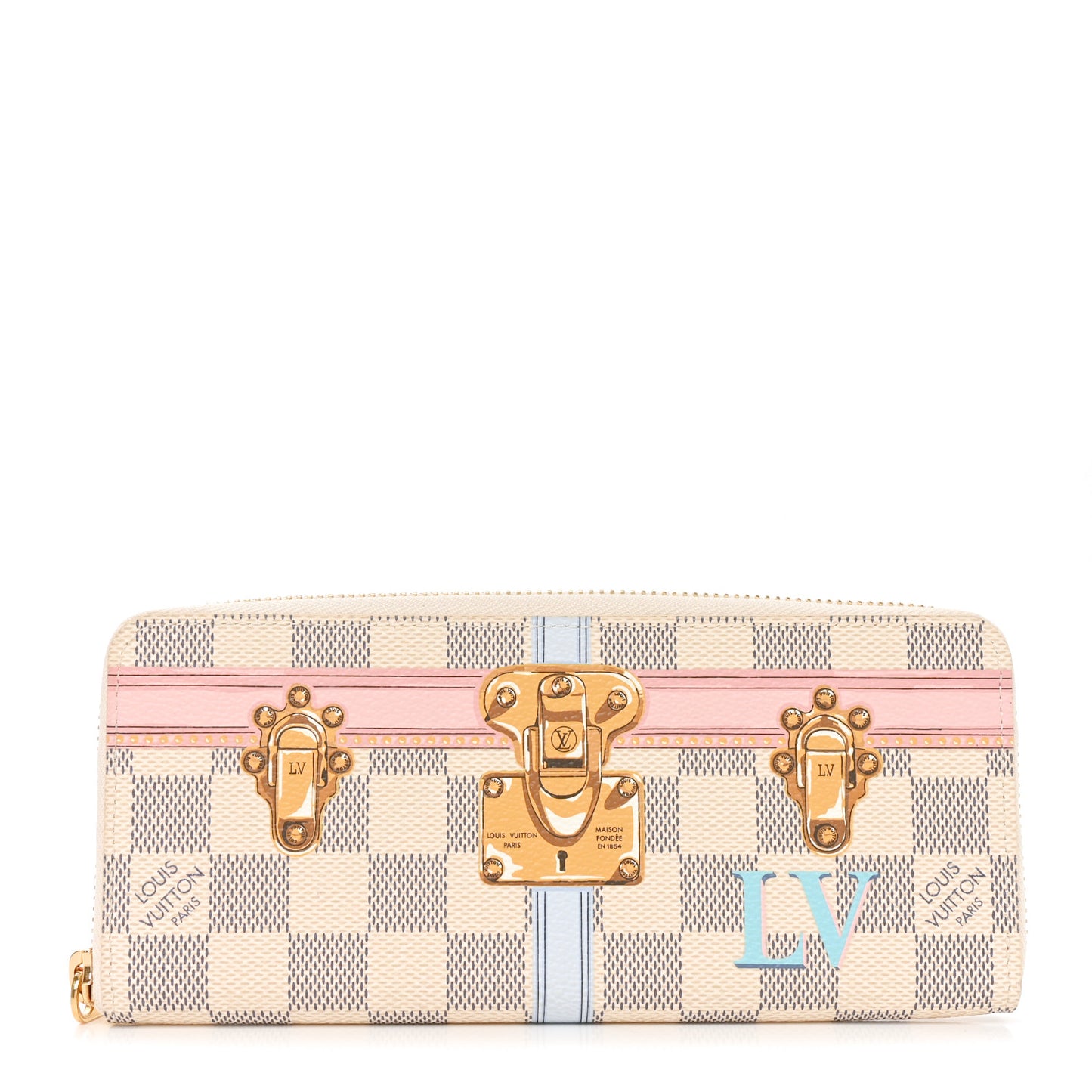 Damier Azur Summer Trunks Clemence Wallet