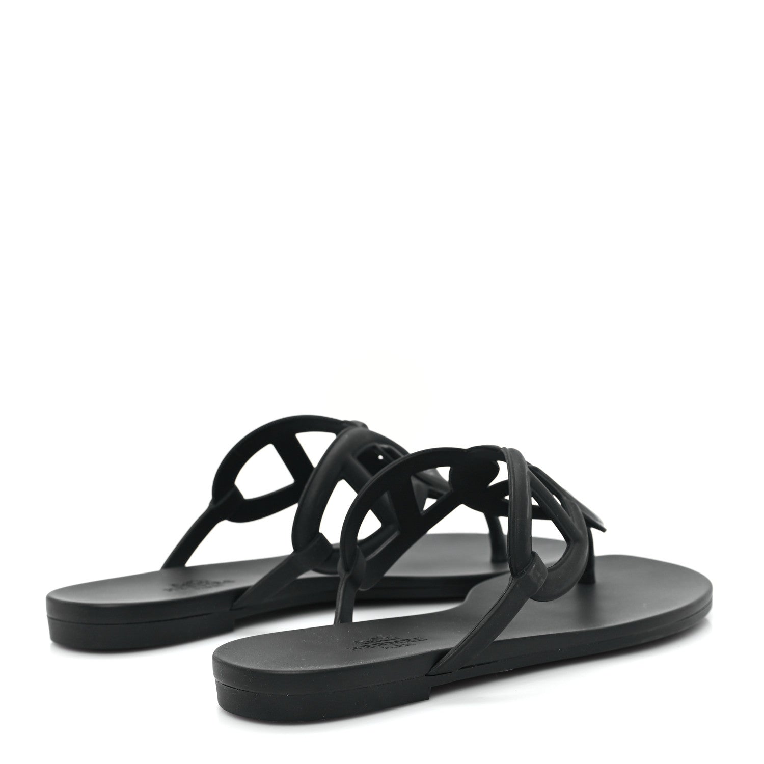 Hermes Rubber Womens Egerie Sandals 35 Black 5 of 10