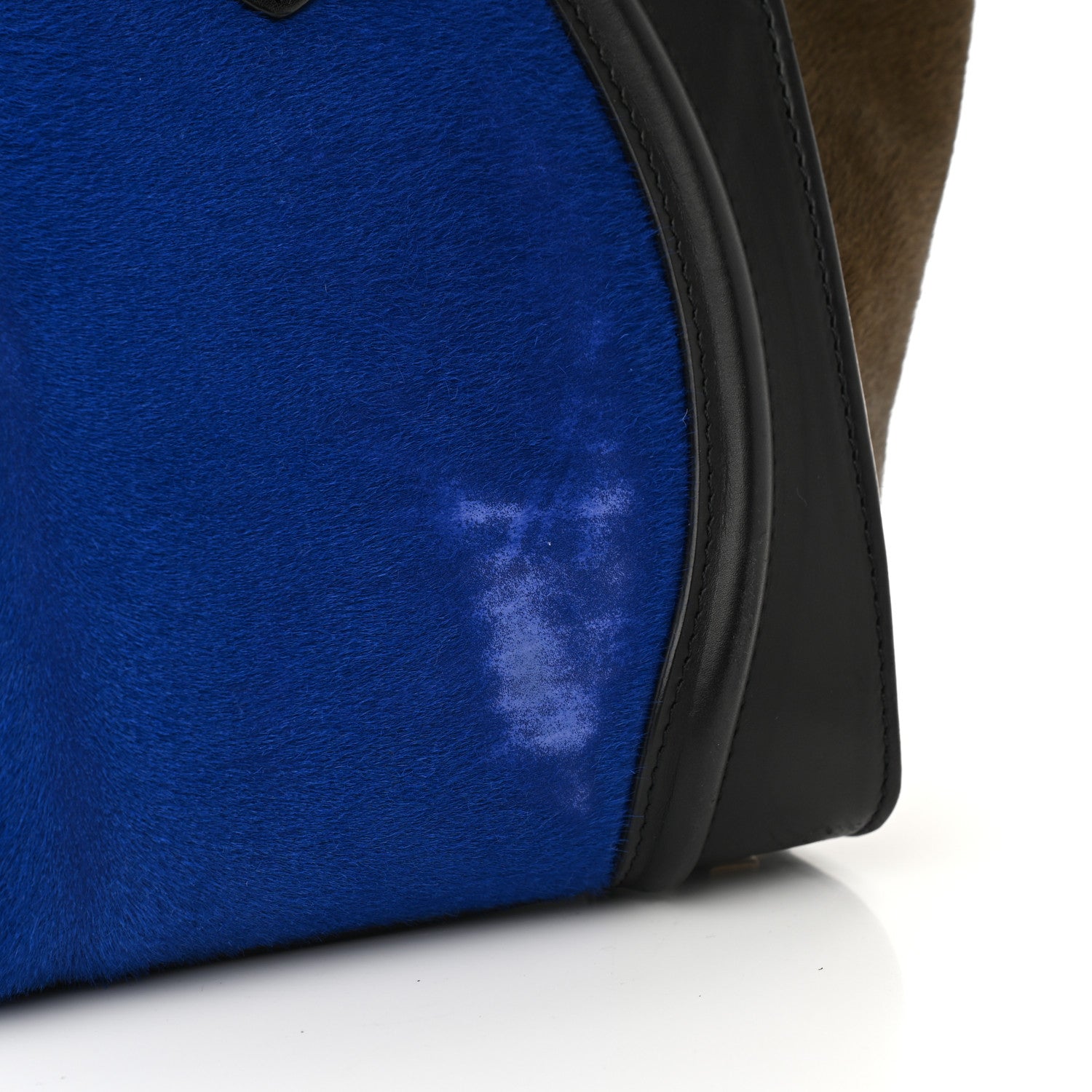 Celine Pony Hair Mini Tri-Color Luggage Royal Blue 10 of 10