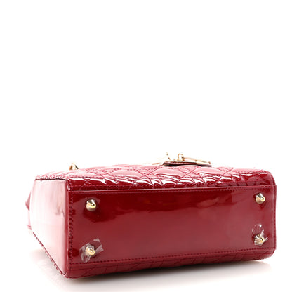 Christian Dior Patent Cannage Small My ABCDior Lady Dior Cherry Red 4 of 9