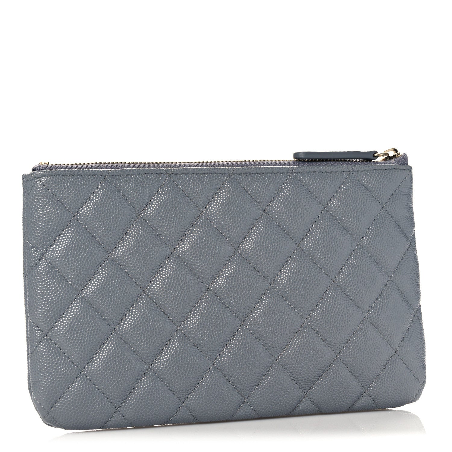Chanel Caviar Quilted Cosmetic Case Grey 3 of 10