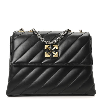Off-White Calfskin Diagonal Quilted Jackhammer 24 Shoulder Bag Black 1 of 9