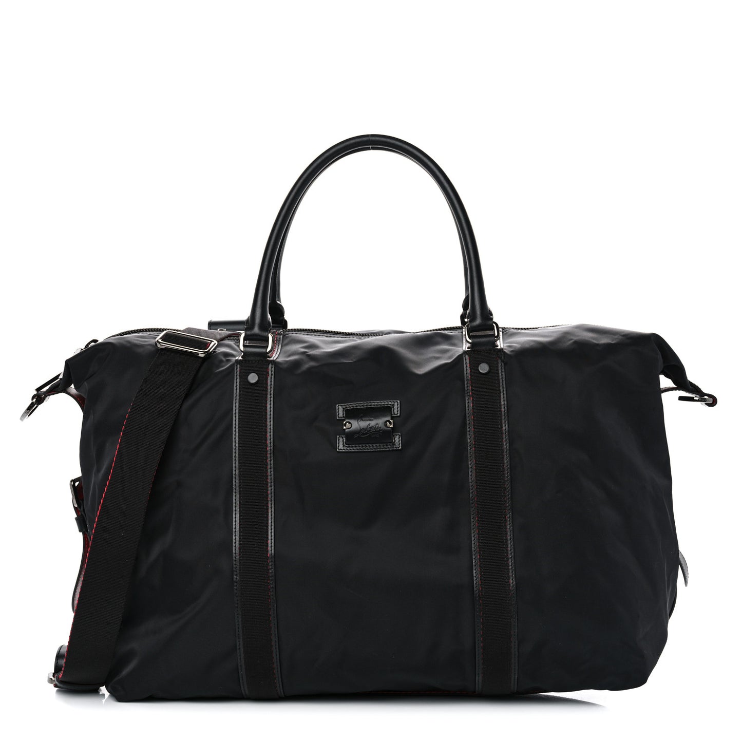 Nylon Calfskin Paris Loubcity Weekender Black Gunmetal