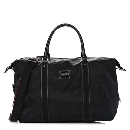 Christian Louboutin Nylon Calfskin Paris Loubcity Weekender Black Gunmetal 1 of 10