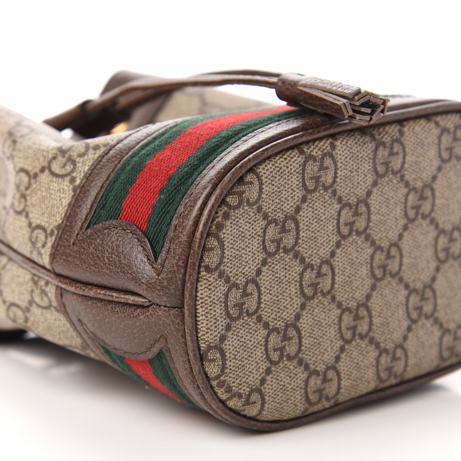 Gucci GG Supreme Monogram Web Mini Ophidia Bucket Bag Brown 6 of 10