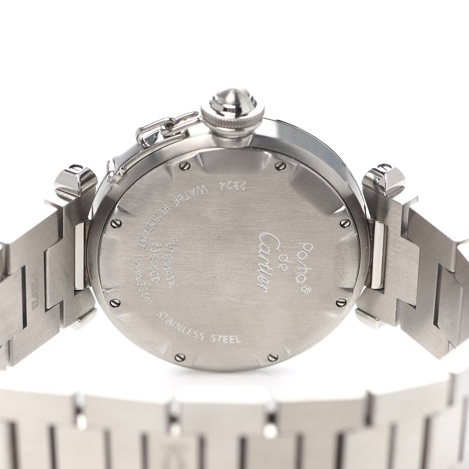 Cartier Stainless Steel 35mm Pasha C Automatic Watch Black 4 of 5