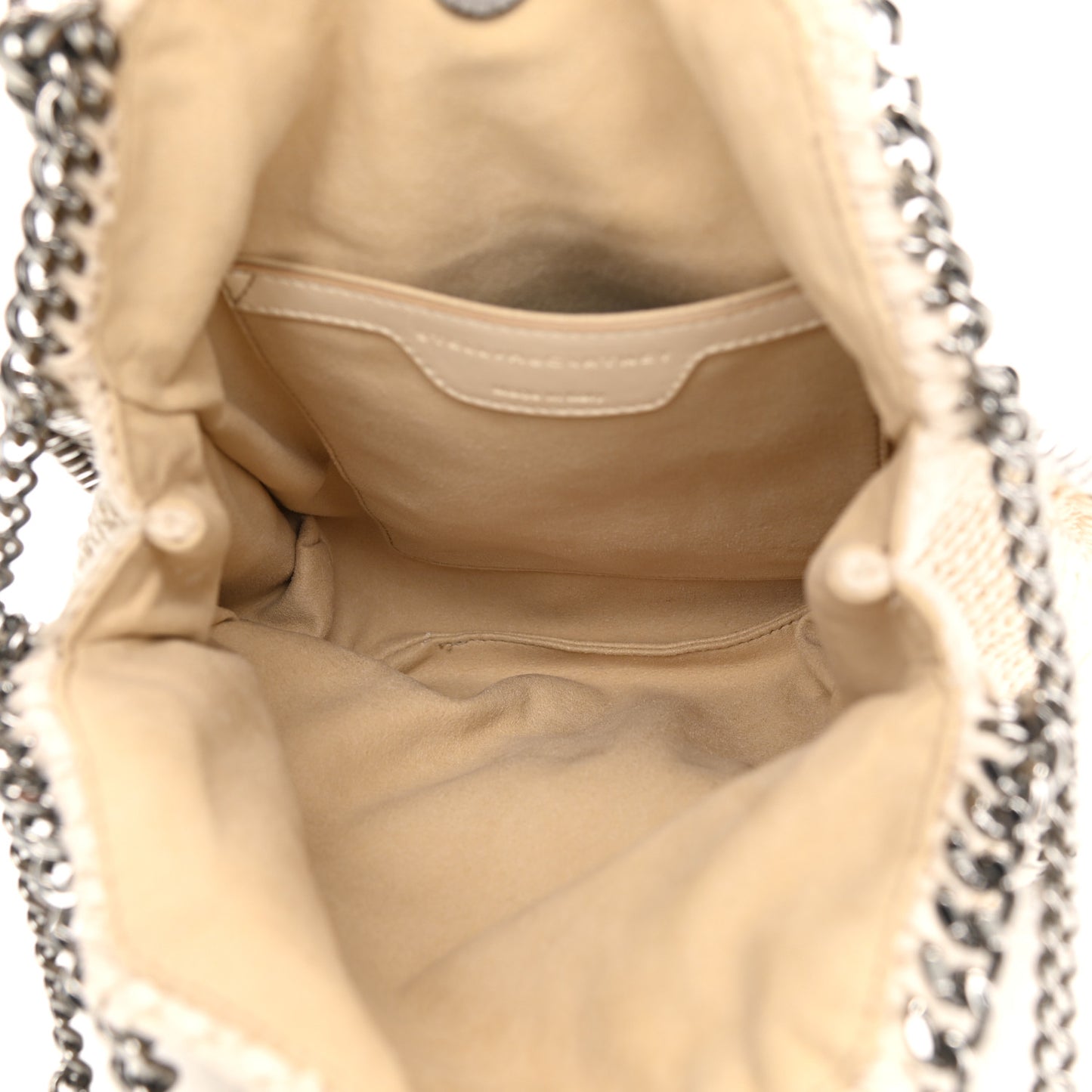 Cotton Crochet Falabella Ajouree Tote Bag White