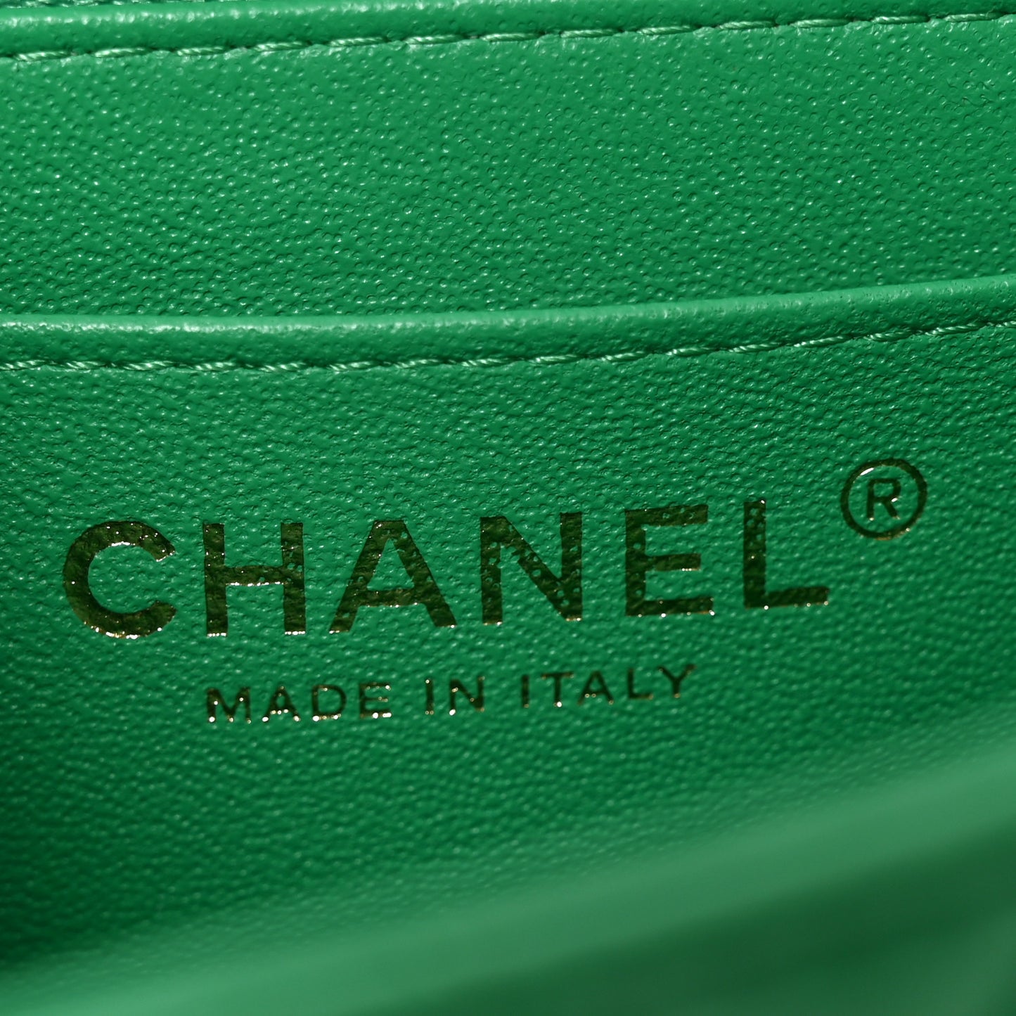 Lambskin Quilted Mini Square Flap Green