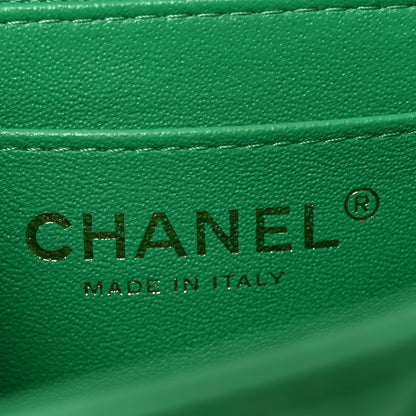 Chanel Lambskin Quilted Mini Square Flap Green 7 of 11