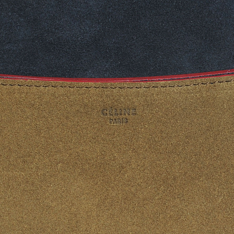 Celine Calfskin Suede Diamond Clutch Jungle 6 of 8
