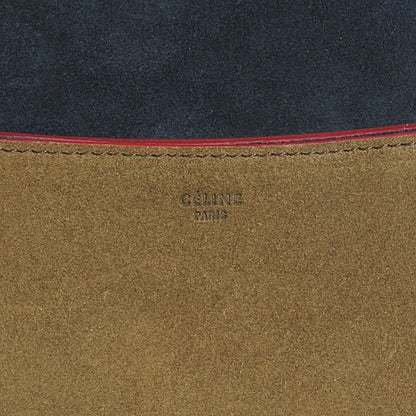 Celine Calfskin Suede Diamond Clutch Jungle 6 of 8