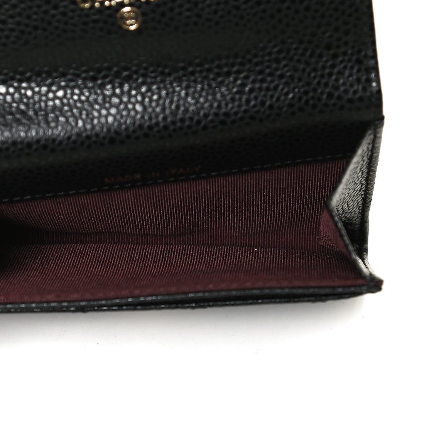 Caviar Quilted Flap Card Holder Black