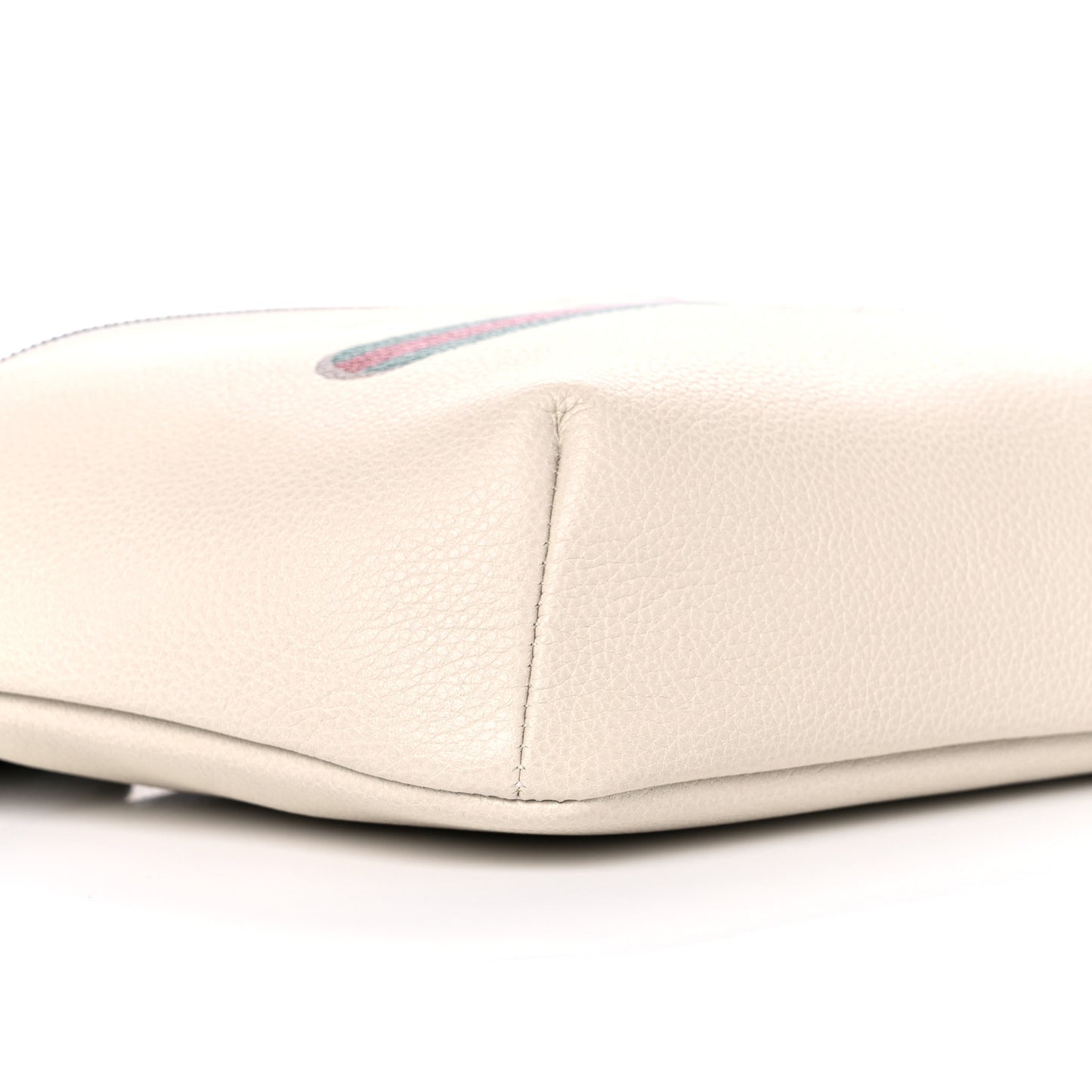 Grained Calfskin Logo Belt Bag White