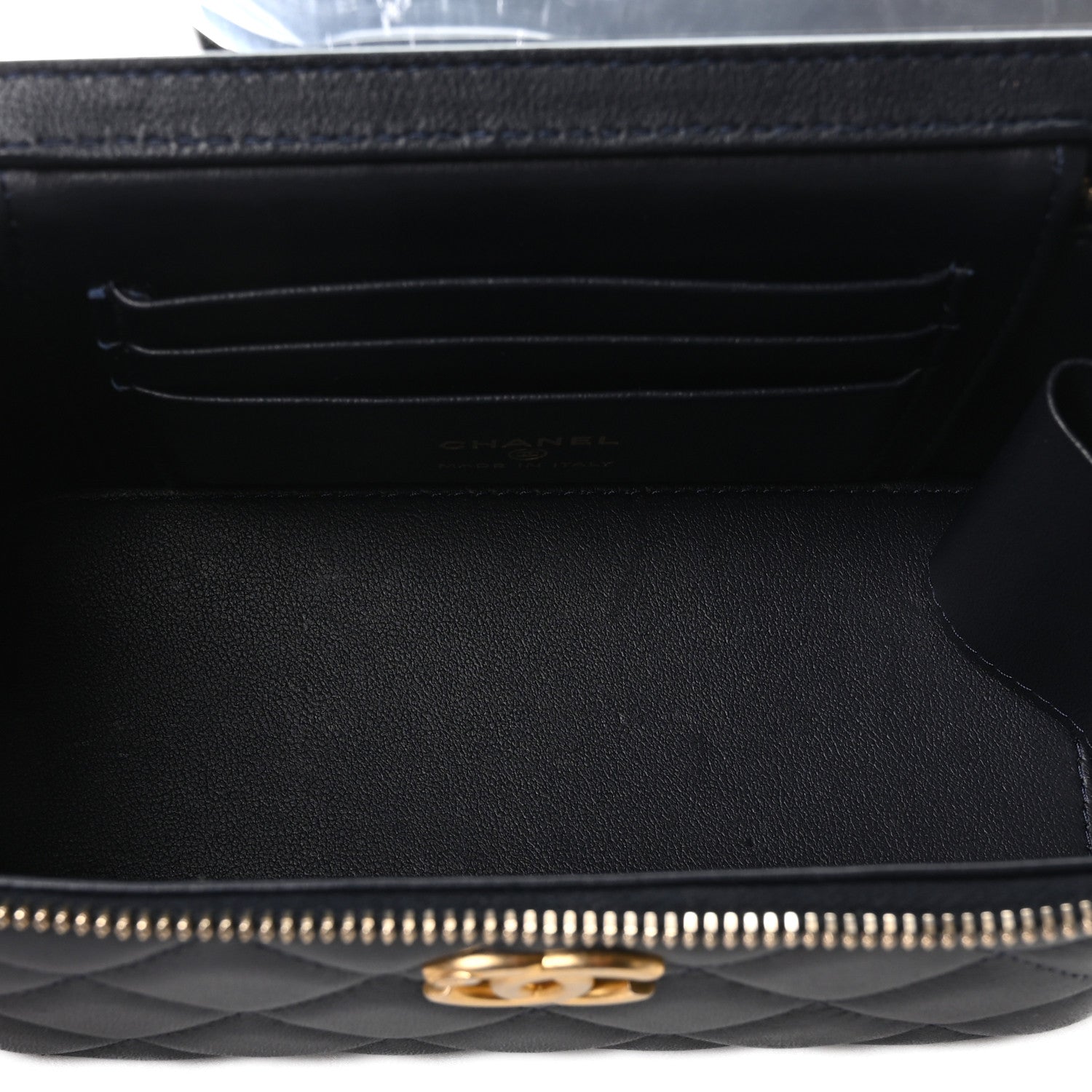 Chanel Lambskin Quilted Pick Me Up Vanity Case Navy 5 of 10