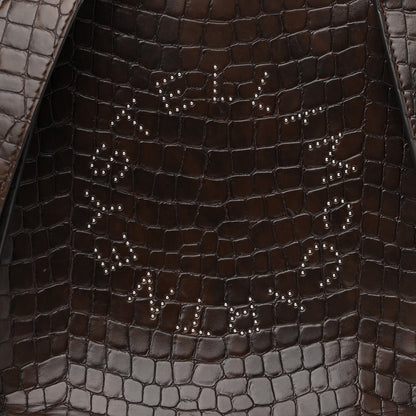 Stella McCartney Crocodile Embossed Studded Logo Mini Crossbody Mahogany 7 of 11